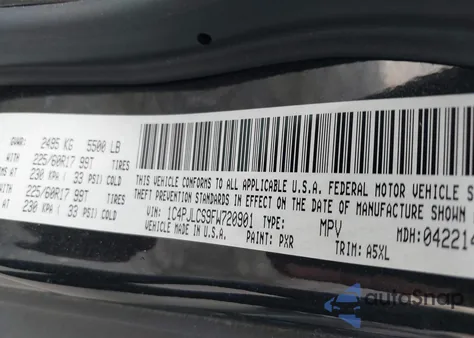 2015 Jeep Cherokee Latitude z USA, uszkodzony, nr VIN 1C4PJLCS9FW720901